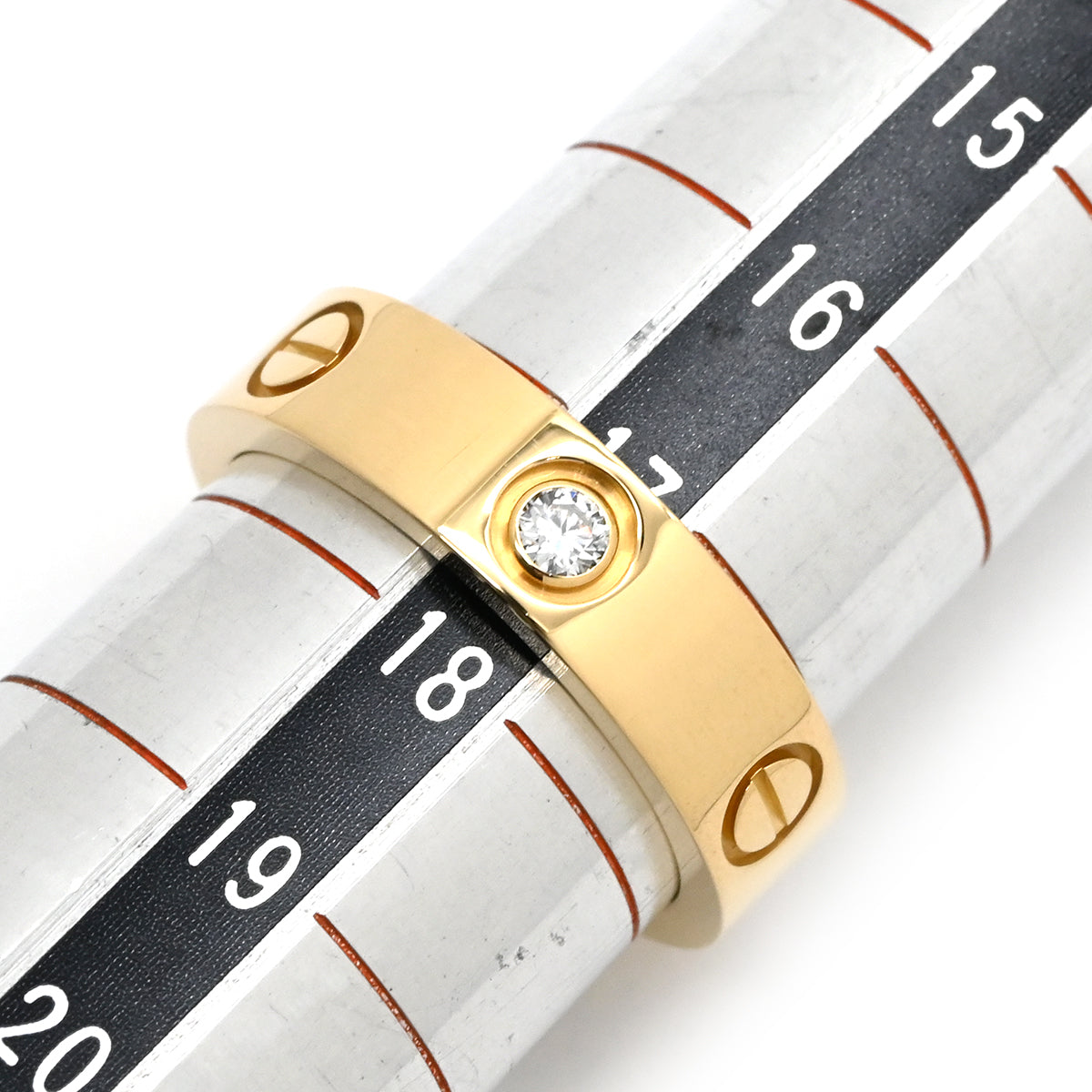 カルティエ Cartier ラブリング ハーフダイヤ イエローゴールド #58