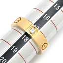 カルティエ Cartier ラブリング ハーフダイヤ イエローゴールド K18YG ダイヤモンド #58(JP18) リング 指輪 LOVE Ring 750 18K 18金 3P 3石 3粒 ダイヤ 18号