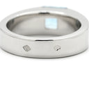 カルティエ Cartier タンク アクアマリン ライトブルー×ホワイトゴールド K18WG アクアマリン #49 リング 指輪 青 水色 Au750 18K 18金 スクエアカット 9号