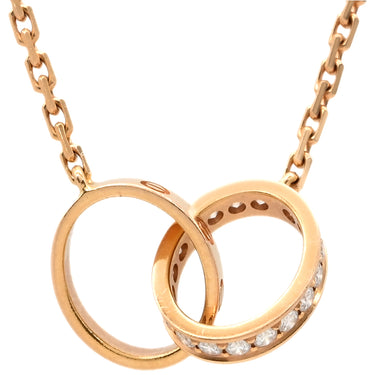 カルティエ Cartier Love ネックレス セミパヴェ ピンクゴールド K18PG ダイヤモンド ネックレス Cartier 18金 750PG PG ベビーラブ ダイヤ 18K