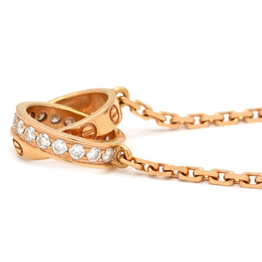 カルティエ Cartier Love ネックレス セミパヴェ ピンクゴールド K18PG ダイヤモンド ネックレス Cartier 18金 750PG PG ベビーラブ ダイヤ 18K