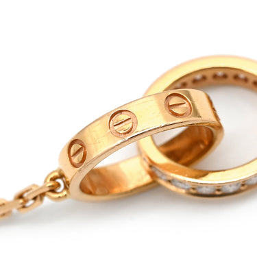 カルティエ Cartier Love ネックレス セミパヴェ ピンクゴールド K18PG ダイヤモンド ネックレス Cartier 18金 750PG PG ベビーラブ ダイヤ 18K