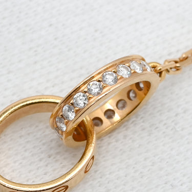 カルティエ Cartier Love ネックレス セミパヴェ ピンクゴールド K18PG ダイヤモンド ネックレス Cartier 18金 750PG PG ベビーラブ ダイヤ 18K