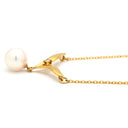 ミキモト MIKIMOTO パールネックレス パールホワイト×イエローゴールド K18YG パール ダイヤモンド ネックレス MIKIMOTO 真珠 18K 18金 Au750 ダイヤ V字 パールスウィング