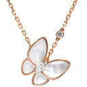 ヴァンクリーフアーペル Van Cleef & Arpels ドゥ パピヨン ペンダント VCARO8FO00 パールホワイト×ローズゴールド K18PG ダイヤモンド マザーオブパール K18WG ネックレス ピンクゴールド 18K パール ダイヤ