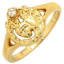 ミキモト MIKIMOTO ダイヤモンド イエローゴールド K18YG ダイヤモンド リング 指輪 Au750 18K 18金 1P 1石 1粒 十字架 ハート リースモチーフ 10号