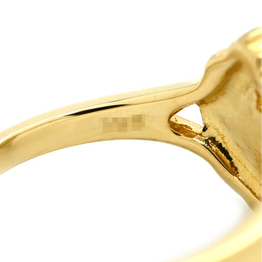 ミキモト MIKIMOTO ダイヤモンド イエローゴールド K18YG ダイヤモンド リング 指輪 Au750 18K 18金 1P 1石 1粒 十字架 ハート リースモチーフ 10号