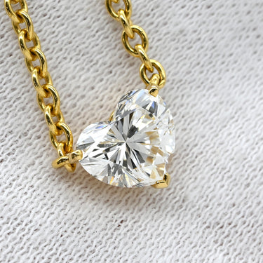 カルティエ Cartier ハートシェイプダイヤ イエローゴールド K18YG ダイヤモンド ネックレス Cartier 18金 750 ステーションネックレス
