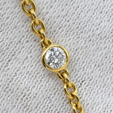 カルティエ Cartier ハートシェイプダイヤ イエローゴールド K18YG ダイヤモンド ネックレス Cartier 18金 750 ステーションネックレス