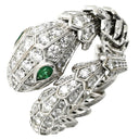 ブルガリ BVLGARI セルペンティ ダイヤリング 354699 ホワイトゴールド K18WG エメラルド ダイヤモンド 14041 リング 指輪 BVLGARI 22.5号