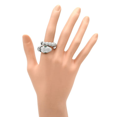 ブルガリ BVLGARI セルペンティ ダイヤリング 354699 ホワイトゴールド K18WG エメラルド ダイヤモンド 14041 リング 指輪 BVLGARI 22.5号