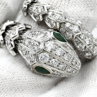 ブルガリ BVLGARI セルペンティ ダイヤリング 354699 ホワイトゴールド K18WG エメラルド ダイヤモンド 14041 リング 指輪 BVLGARI 22.5号