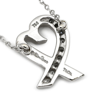 ティファニー Tiffany & Co パロマ・ピカソ ラビング ハート ダイヤ ホワイトゴールド K18WG ダイヤモンド ネックレス T&Co. Au750 18K