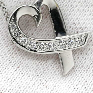 ティファニー Tiffany & Co パロマ・ピカソ ラビング ハート ダイヤ ホワイトゴールド K18WG ダイヤモンド ネックレス T&Co. Au750 18K