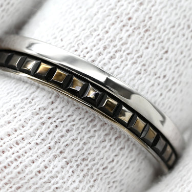 ブシュロン BOUCHERON キャトル ブラック ハーフ ホワイトゴールド×ブラック K18WG ブラックPVD #T56（JP16） リング 指輪 Au750 18K 15.5号
