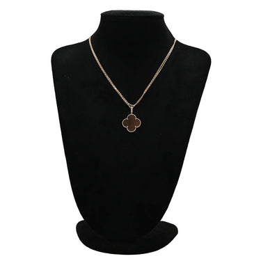 ヴァンクリーフアーペル Van Cleef & Arpels マジック アルハンブラ ロングネックレス ブラウン×ピンクゴールド K18PG レターウッド ネックレス 18K 1モチーフ レターウッド