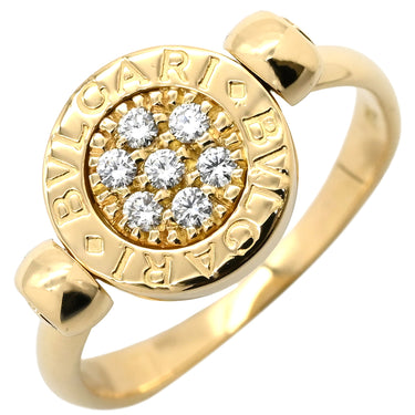 ブルガリ Bvlgari ブルガリブルガリ フリップ イエローゴールド×ホワイトゴールド K18YG ダイヤモンド K18WG リング 指輪 Au750 18K パヴェダイヤ 8号