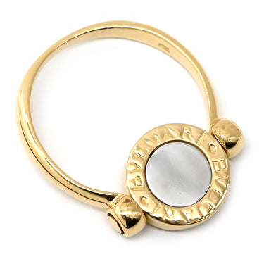 ブルガリ Bvlgari ブルガリブルガリ フリップ イエローゴールド×ホワイトゴールド K18YG ダイヤモンド K18WG リング 指輪 Au750 18K パヴェダイヤ 8号