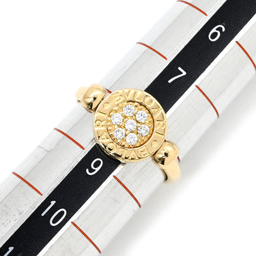 ブルガリ Bvlgari ブルガリブルガリ フリップ イエローゴールド×ホワイトゴールド K18YG ダイヤモンド K18WG リング 指輪 Au750 18K パヴェダイヤ 8号