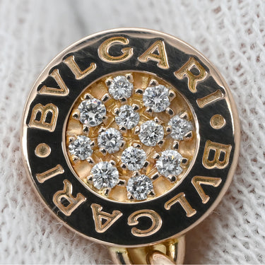 ブルガリ BVLGARI ブルガリブルガリ ソートワール ピンクゴールド K18PG ダイヤモンド イヤリング K18 18K PG RG ダイヤモンド サークル