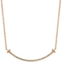 ティファニー Tiffany & Co T スマイル ペンダント スモール ダイヤモンド ピンクゴールド K18PG ダイヤモンド ネックレス T&Co. T smile K18PG Au750 18K 18金