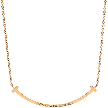 ティファニー Tiffany & Co T スマイル ペンダント スモール ダイヤモンド ピンクゴールド K18PG ダイヤモンド ネックレス T&Co. T smile K18PG Au750 18K 18金