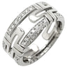 ブルガリ BVLGARI オープン パレンテシ ダイヤリング ホワイトゴールド K18WG ダイヤモンド #49 リング 指輪 750 18K 18金 オープンワーク 9号