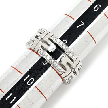 ブルガリ BVLGARI オープン パレンテシ ダイヤリング ホワイトゴールド K18WG ダイヤモンド #49 リング 指輪 750 18K 18金 オープンワーク 9号