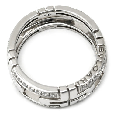 ブルガリ BVLGARI オープン パレンテシ ダイヤリング ホワイトゴールド K18WG ダイヤモンド #49 リング 指輪 750 18K 18金 オープンワーク 9号