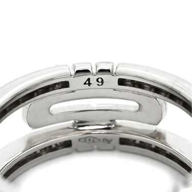 ブルガリ BVLGARI オープン パレンテシ ダイヤリング ホワイトゴールド K18WG ダイヤモンド #49 リング 指輪 750 18K 18金 オープンワーク 9号