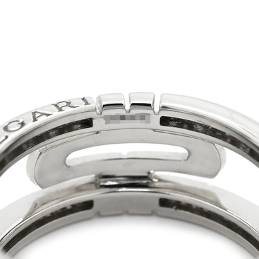 ブルガリ BVLGARI オープン パレンテシ ダイヤリング ホワイトゴールド K18WG ダイヤモンド #49 リング 指輪 750 18K 18金 オープンワーク 9号