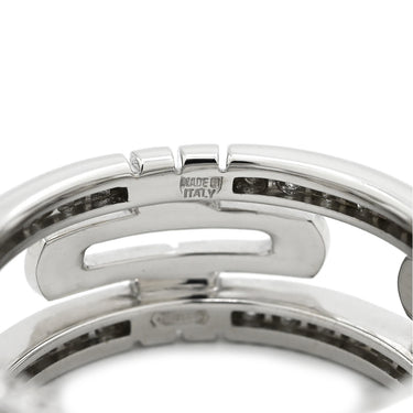 ブルガリ BVLGARI オープン パレンテシ ダイヤリング ホワイトゴールド K18WG ダイヤモンド #49 リング 指輪 750 18K 18金 オープンワーク 9号