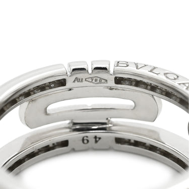 ブルガリ BVLGARI オープン パレンテシ ダイヤリング ホワイトゴールド K18WG ダイヤモンド #49 リング 指輪 750 18K 18金 オープンワーク 9号
