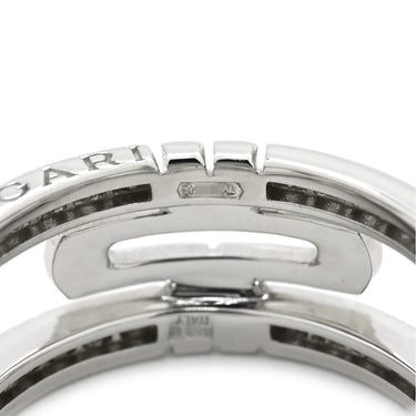 ブルガリ BVLGARI オープン パレンテシ ダイヤリング ホワイトゴールド K18WG ダイヤモンド #49 リング 指輪 750 18K 18金 オープンワーク 9号