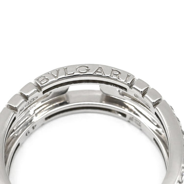 ブルガリ BVLGARI オープン パレンテシ ダイヤリング ホワイトゴールド K18WG ダイヤモンド #49 リング 指輪 750 18K 18金 オープンワーク 9号
