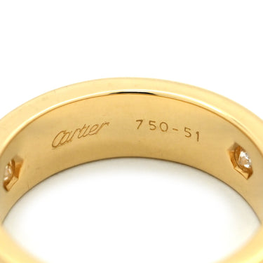 カルティエ Cartier ラブリング ハーフダイヤ B4032400 イエローゴールド K18YG ダイヤモンド #51(JP11) リング 指輪 LOVE Ring 750 18K 18金 3P 3石 3粒 ダイヤ 11号