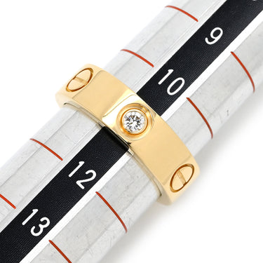 カルティエ Cartier ラブリング ハーフダイヤ B4032400 イエローゴールド K18YG ダイヤモンド #51(JP11) リング 指輪 LOVE Ring 750 18K 18金 3P 3石 3粒 ダイヤ 11号
