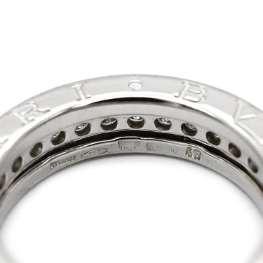 ブルガリ Bvlgari ビーゼロワン B-zero1 1バンドリング XS ホワイトゴールド K18WG ダイヤモンド #48(JP8) リング 指輪 750WG 18金 パヴェ ダイヤモンド 7.5号