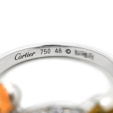 カルティエ Cartier ソルベ ダイヤ マルチカラ―×ホワイトゴールド K18WG ダイヤモンド オレンジガーネット ピンクトルマリン ルビー イエローベリル #48(JP8) リング 指輪 ルビー ガーネット トルマリン イエローベリル 7.5号