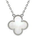 ヴァンクリーフアーペル Van Cleef & Arpels ヴィンテージ アルハンブラ VCARF48700 パールホワイト×ホワイトゴールド K18WG マザーオブパール ネックレス シェル 18K 750 WG