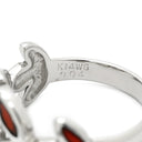 ノンブランド NON BRAND ダイヤモンド デザインリング レッド×ホワイトゴールド K14WG ダイヤモンド リング 指輪 14K 585 WG 12号