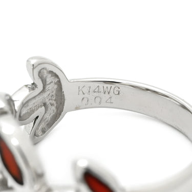 ノンブランド NON BRAND ダイヤモンド デザインリング レッド×ホワイトゴールド K14WG ダイヤモンド リング 指輪 14K 585 WG 12号