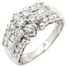 ノンブランド NON BRAND ダイヤモンド 1.00ct プラチナシルバー Pt900 ダイヤモンド リング 指輪 Pt プラチナ フラワーモチーフ 花 ラウンドブリリアント バゲット 9号
