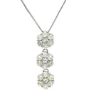 ノンブランド NON BRAND ダイヤペンダント 2.0ct ホワイトゴールド K18WG ダイヤモンド ネックレス 3連 ドロップ 18K 750 WG 21石 ラウンドブリリアント