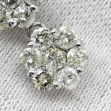 ノンブランド NON BRAND ダイヤペンダント 2.0ct ホワイトゴールド K18WG ダイヤモンド ネックレス 3連 ドロップ 18K 750 WG 21石 ラウンドブリリアント