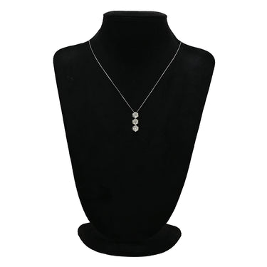 ノンブランド NON BRAND ダイヤペンダント 2.0ct ホワイトゴールド K18WG ダイヤモンド ネックレス 3連 ドロップ 18K 750 WG 21石 ラウンドブリリアント