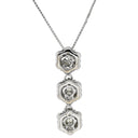 ノンブランド NON BRAND ダイヤペンダント 2.0ct ホワイトゴールド K18WG ダイヤモンド ネックレス 3連 ドロップ 18K 750 WG 21石 ラウンドブリリアント
