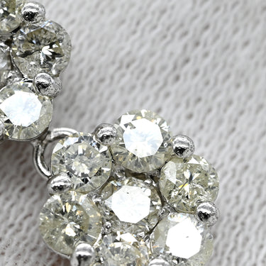 ノンブランド NON BRAND ダイヤペンダント 2.0ct ホワイトゴールド K18WG ダイヤモンド ネックレス 3連 ドロップ 18K 750 WG 21石 ラウンドブリリアント