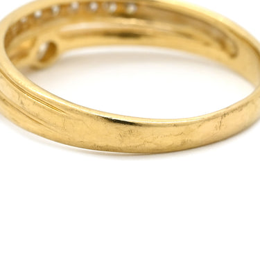 ノンブランド NON BRAND ダイヤモンド 0.30ct デザインリング イエローゴールド K18YG ダイヤモンド リング 指輪 18K 750 YG ラウンドブリリアント メレダイヤ 16.5号