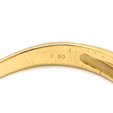 ノンブランド NON BRAND ダイヤモンド 0.30ct デザインリング イエローゴールド K18YG ダイヤモンド リング 指輪 18K 750 YG ラウンドブリリアント メレダイヤ 16.5号